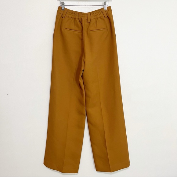 NWT Aknvas Elin Wide Leg Trouser Pant Camel Tan Size 4 - Picture 5 of 9